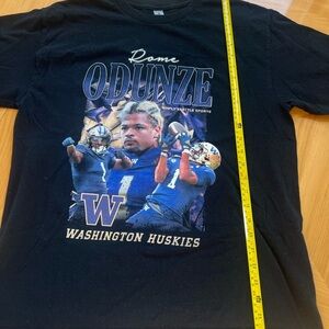 University of Washington Huskies Rome Odunze Gildan Charcoal Heavy Cotton Tee